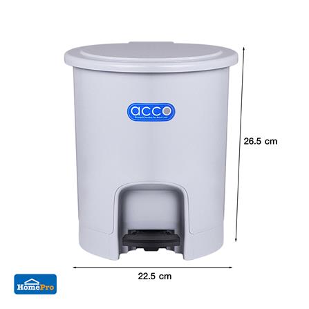 ถังขยะเหยียบกลม ACCO PASTEL 6L สีเทา_6