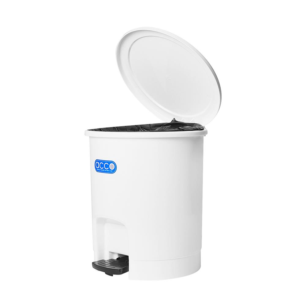 ถังขยะเหยียบกลม ACCO PASTEL 6L สีขาว