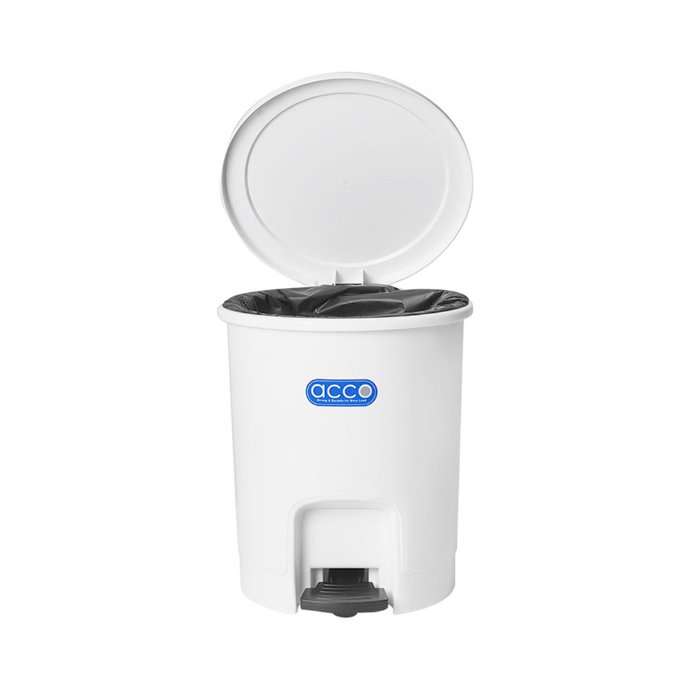 ถังขยะเหยียบกลม ACCO PASTEL 6L สีขาว