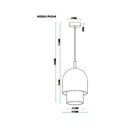 ไฟช่อ CARINI MODERN PH2148 แก้ว/โลหะ สีดำ/ขาว 1 หัว_5