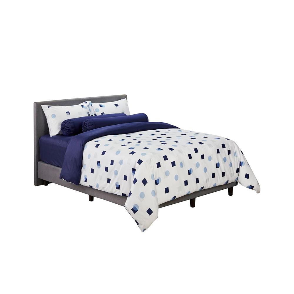 ปลอกผ้านวม SANTAS BLUE SQUARE 100x90 นิ้ว สีนํ้าเงินเข้ม