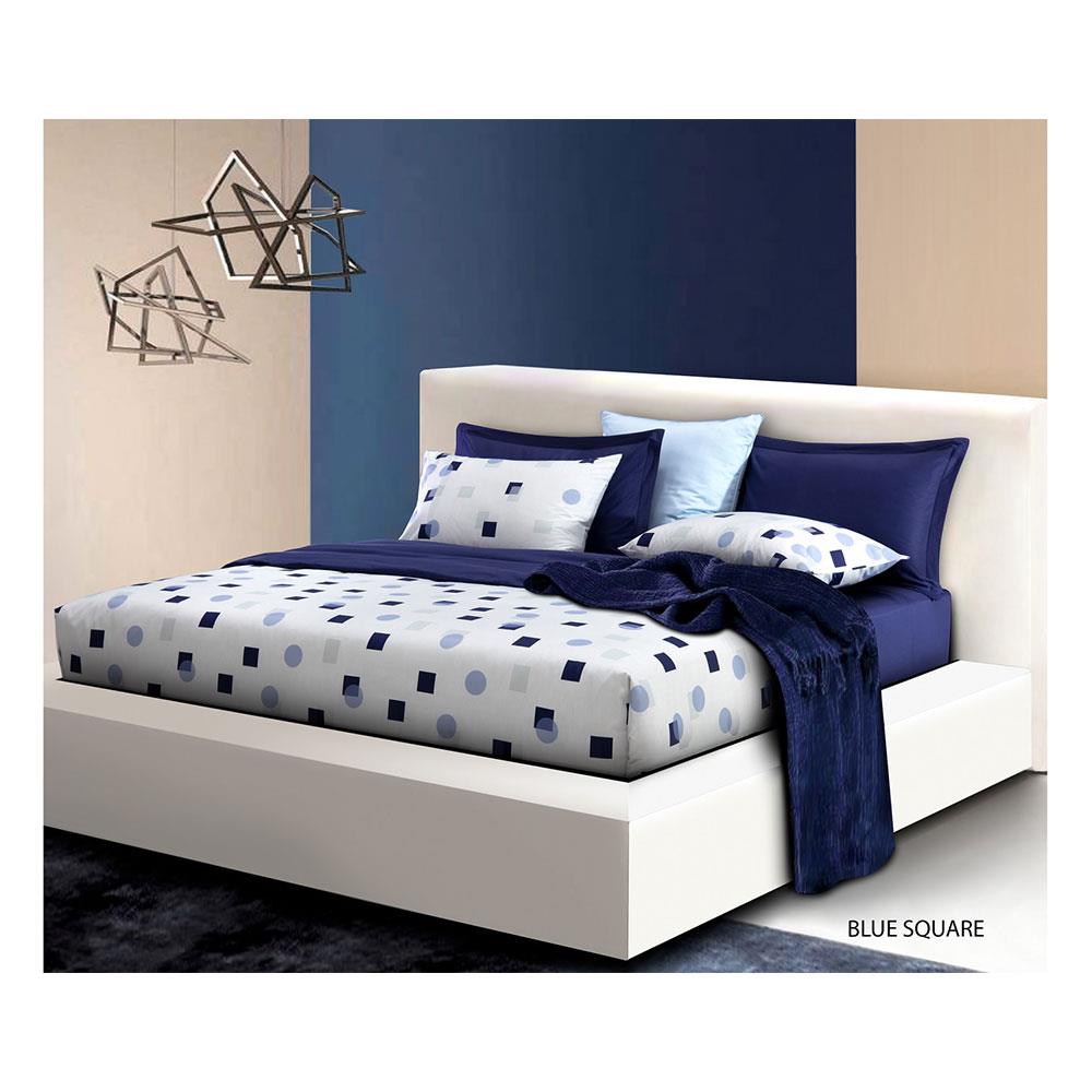 ปลอกผ้านวม SANTAS BLUE SQUARE 100x90 นิ้ว สีนํ้าเงินเข้ม