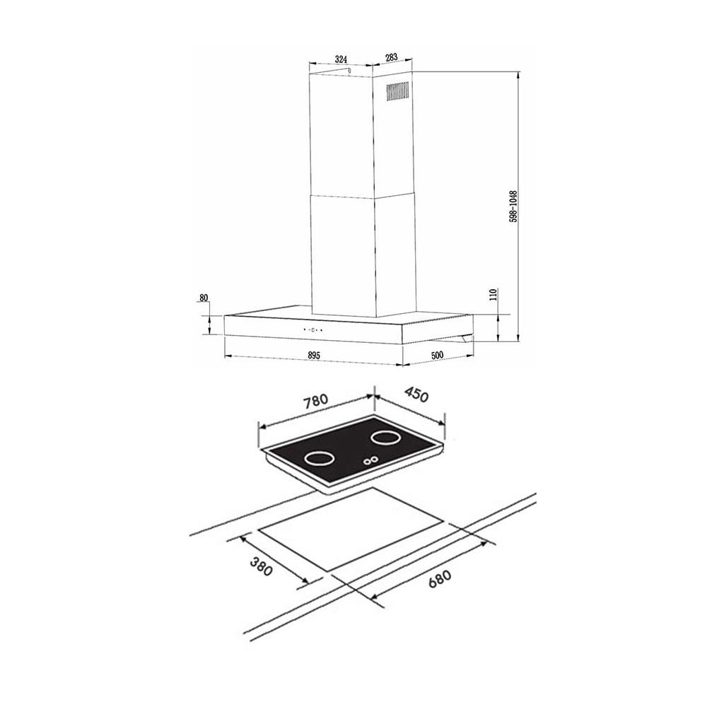 เตาฝัง+เครื่องดูดควัน TEKA GTS782G+DHW90TO