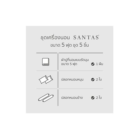ชุดผ้าปูที่นอน 5 ฟุต 5 ชิ้น SANTAS OVERLAY สีเทา_5