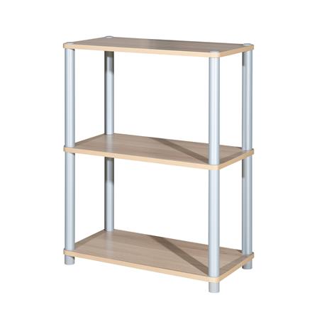 3-TIER SHELVING UNIT FURDINI MINUS 60CM WHITE OAK/GREY_0