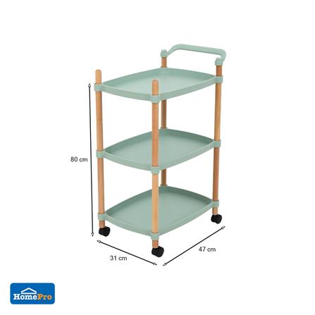 ชั้นวางของ 3 ชั้น มีล้อ STACKO FOREST 47x31x80 ซม. สีเขียว_4