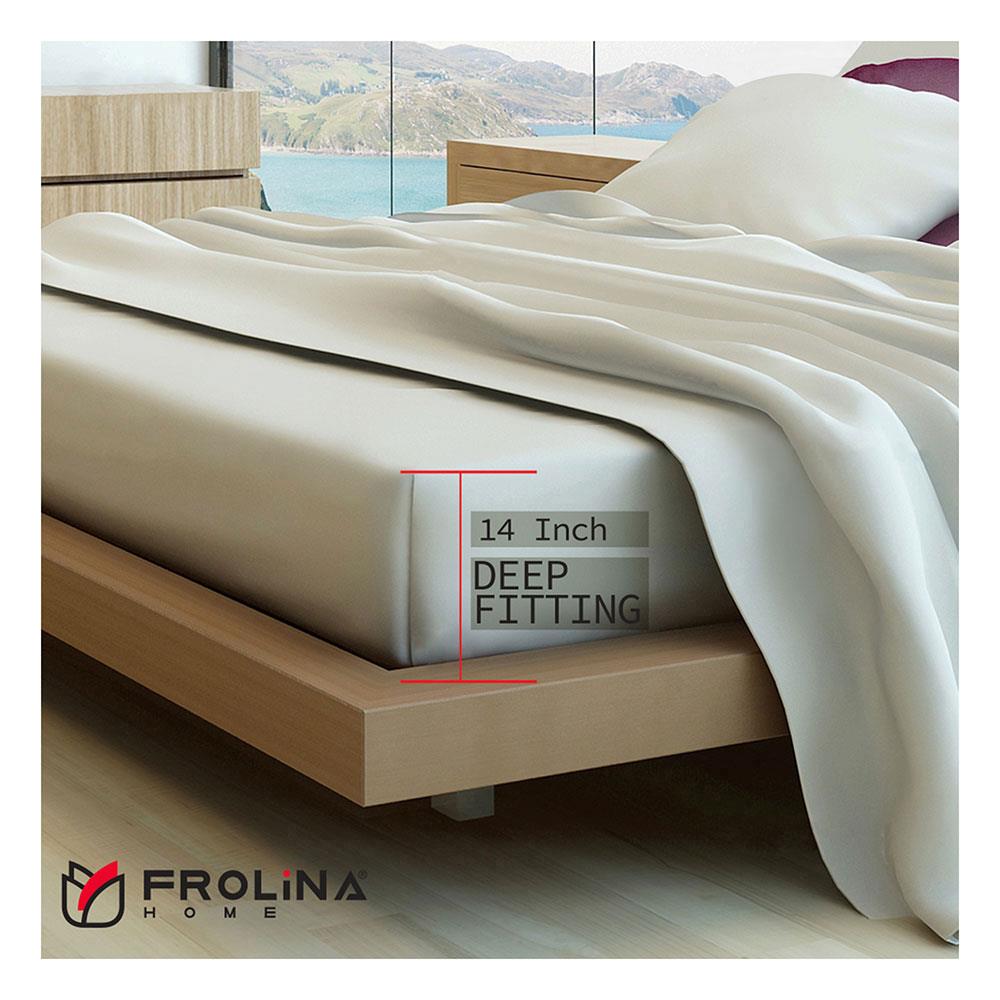 ชุดผ้าปูที่นอน 5 ฟุต 5 ชิ้น FROLINA MICROTEX DF024 สีฟ้า
