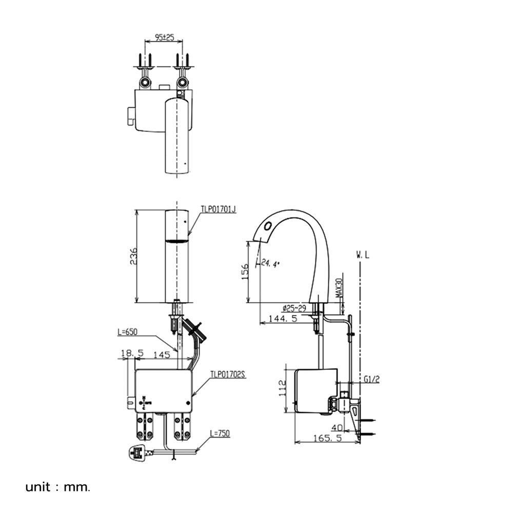 ก๊อกอ่างล้างหน้าอัตโนมัติ TOTO TLP01701T