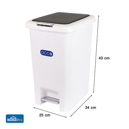 ถังขยะเหยียบเหลี่ยม ACCO COCO 20 ลิตร สีขาว/เทา_5