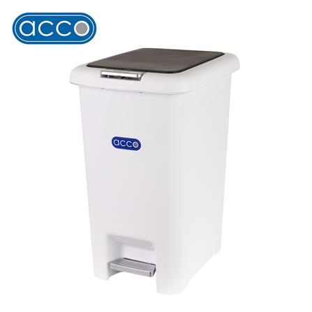 ถังขยะเหยียบเหลี่ยม ACCO COCO 30 ลิตร สีขาว/เทา