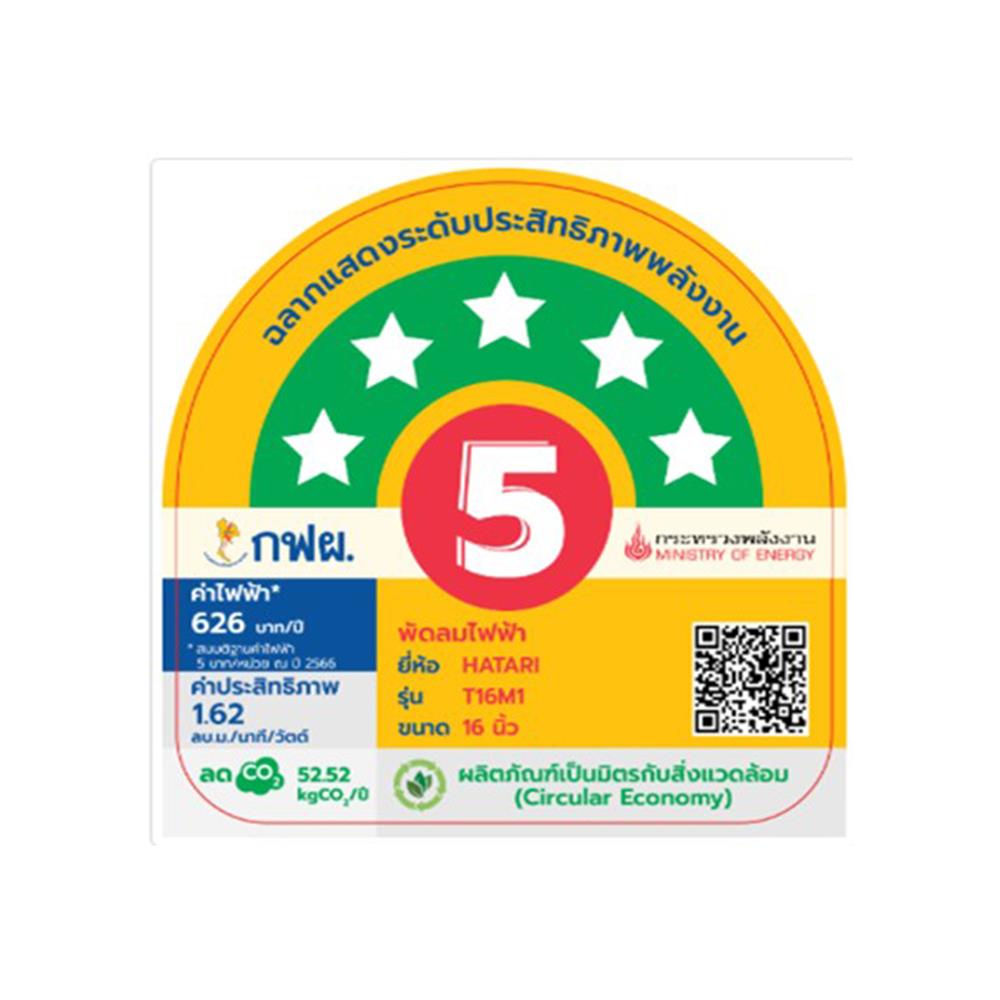 พัดลมตั้งโต๊ะ 16 นิ้ว HATARI T16M1 สีชมพู