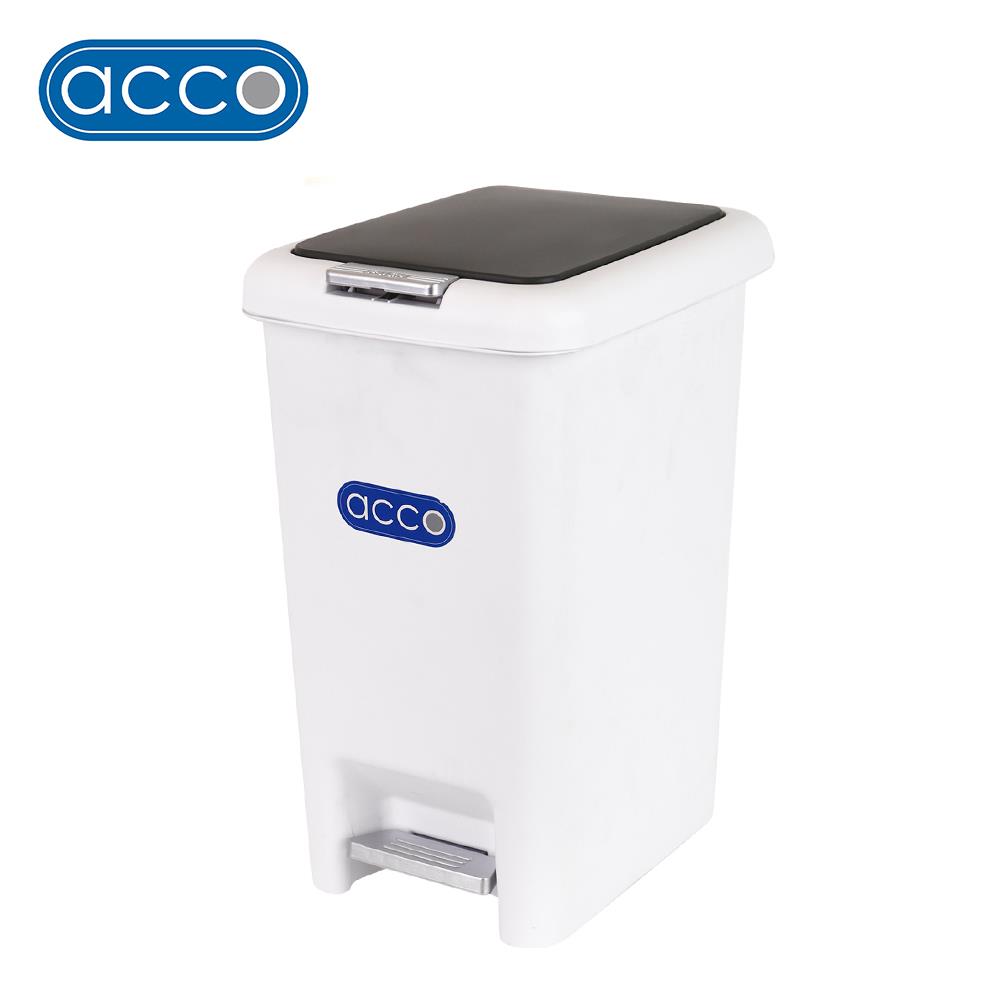 ถังขยะเหยียบเหลี่ยม ACCO COCO 10 ลิตร สีขาว/เทา