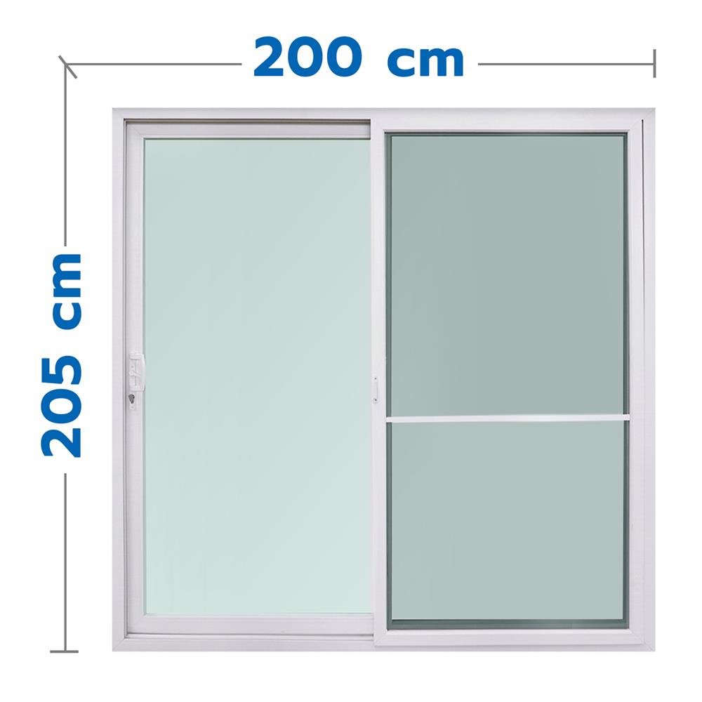 ประตูบานเลื่อน UPVC S-S พร้อมมุ้งลวด VILANN MULTI LOCK 200x205 ซม. สีขาว