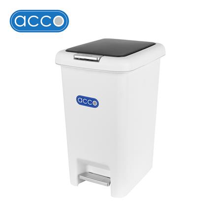 ถังขยะเหยียบเหลี่ยม ACCO COCO 15 ลิตร สีขาว/เทา