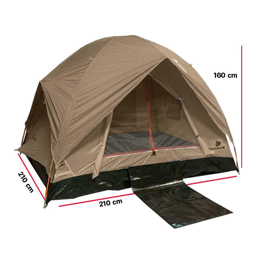 เต็นท์สำหรับ 3-4 คน EQNOX ECO DOME MK II 3 สีน้ำตาล