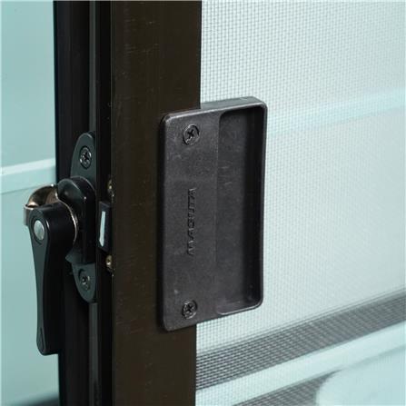 หน้าต่างบานเลื่อน อะลูมิเนียม เหล็กดัด S-S มุ้ง AZLE ลายปลาคาร์ป 120X110 ซม. สีชา_1