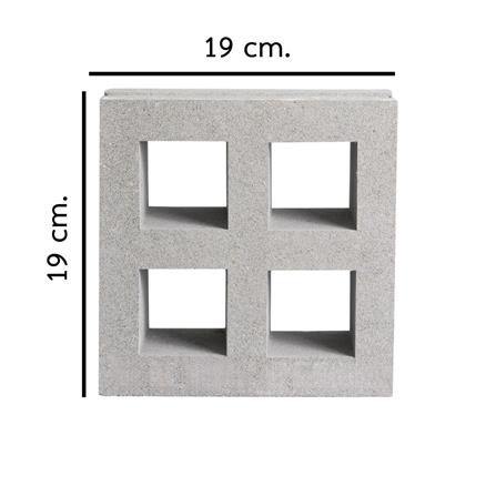 บล็อกช่องลม VBLOCK ลายสี่เหลี่ยมสี่ช่อง 19x19x9 ซม._2