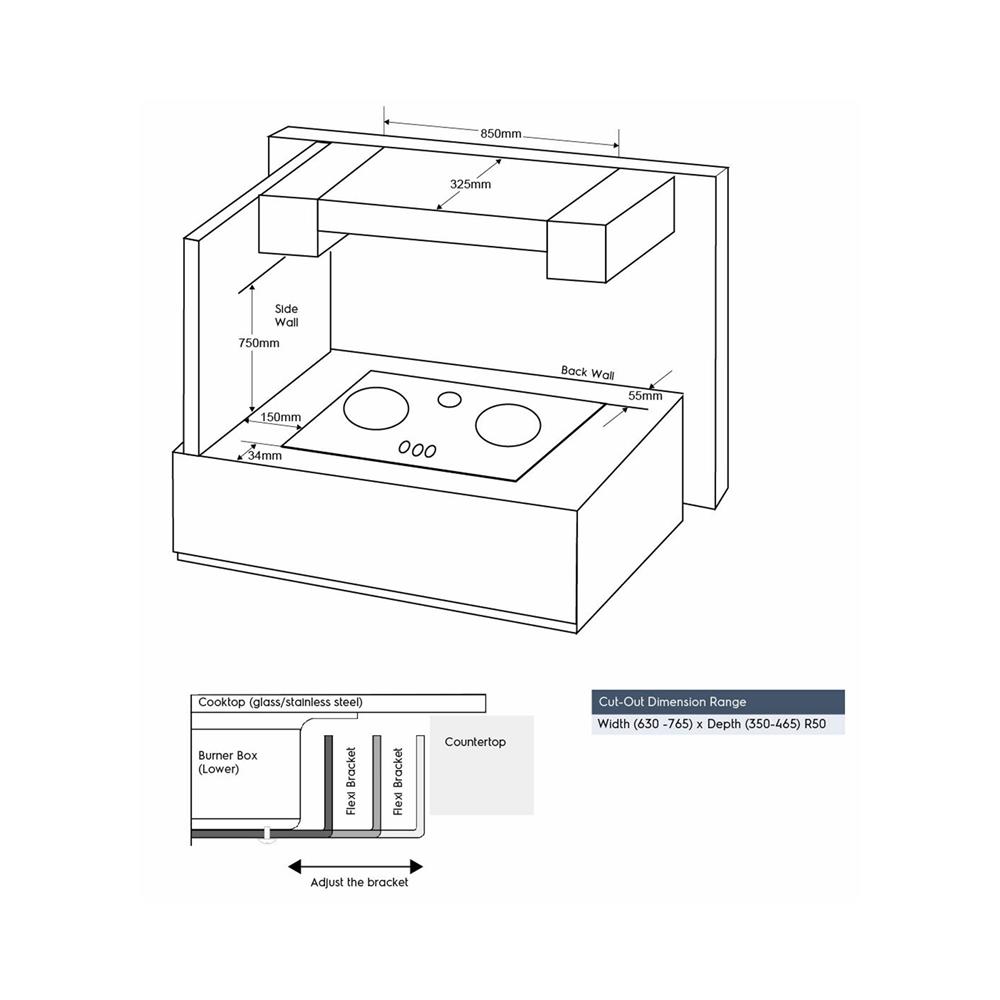 เตาฝัง+เครื่องดูดควัน ELECTROLUX EHG8260GE+EFC936GAR
