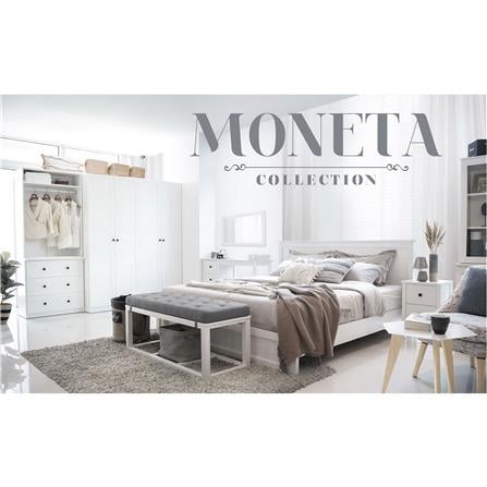 ชุดห้องนอน 6 ฟุต KONCEPT MONETA พร้อมตู้เสื้อผ้า 2 บานเปิด 2 ลิ้นชัก 90 ซม. สีขาว_5