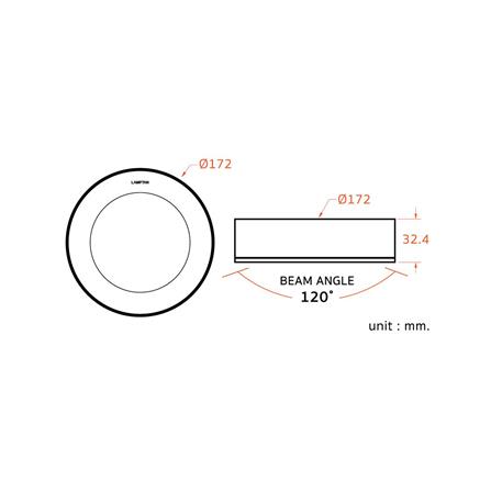ดาวน์ไลท์ LED LAMPTAN CLICK&GO 12 วัตต์ WARMWHITE 6 นิ้ว สีขาว กลม_4