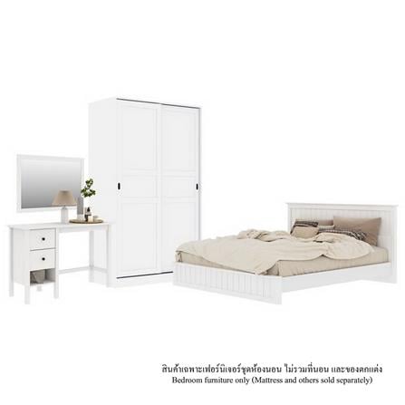 ชุดห้องนอน 5 ฟุต KONCEPT MONETA พร้อมตู้บานเลื่อน 120 ซม. สีขาว_0
