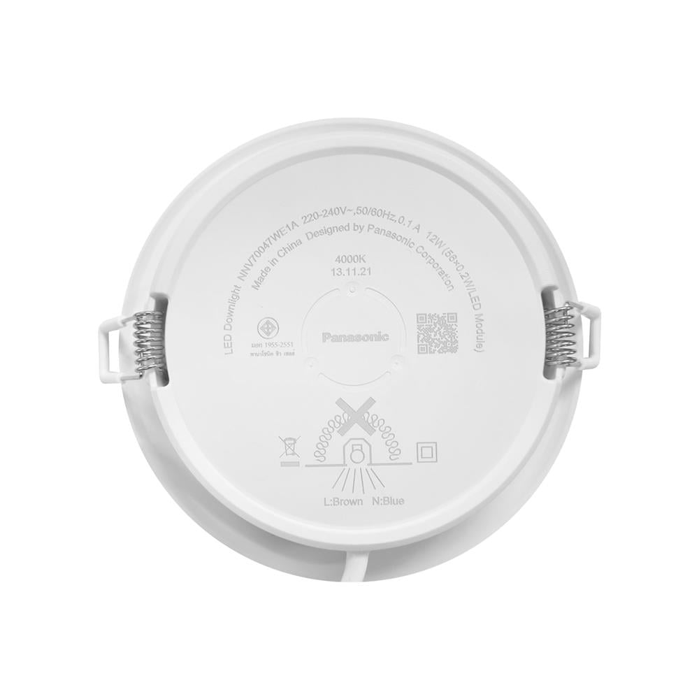 ดาวน์ไลท์ LED PANASONIC NNV70047WE1A 12 วัตต์ COOLWHITE 5 นิ้ว สีขาว กลม