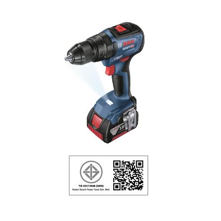 สว่านกระแทกไร้สาย (พร้อมแบตเตอรี่) BOSCH GSB18V-50 (2AH) 18 โวลต์_4