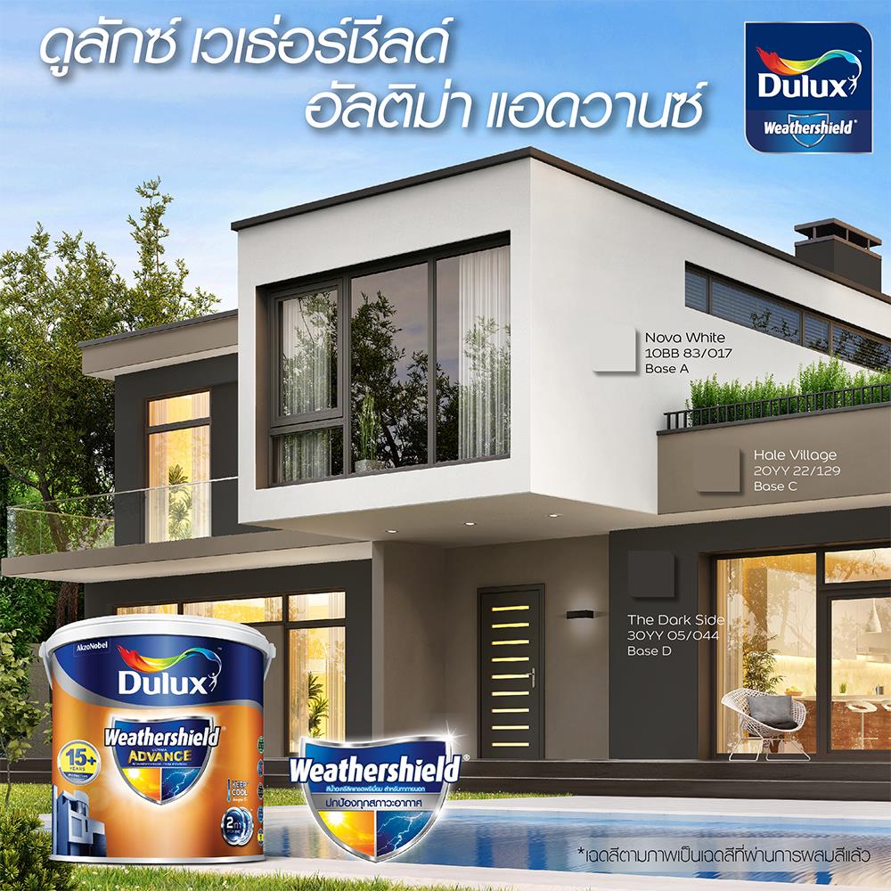 สีน้ำทาภายนอก ชนิดกึ่งเงา DULUX WEATHERSHIELD ULTIMA ADVANCE BASE A สีขาว 1 แกลลอน