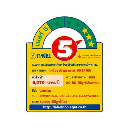 แอร์ผนัง CARRIER 42TVAB013OI/38TVAB013I 12200 บีทียู อินเวอร์เตอร์_3