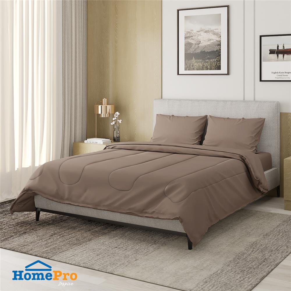 ชุดผ้าปูที่นอน 5 ฟุต 4 ชิ้น HOME LIVING STYLE MANHATTAN สีน้ำตาล
