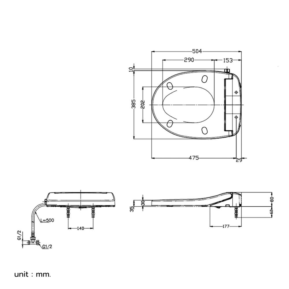 ฝารองนั่งอัตโนมัติ TOTO ECO WASHER TCW07S