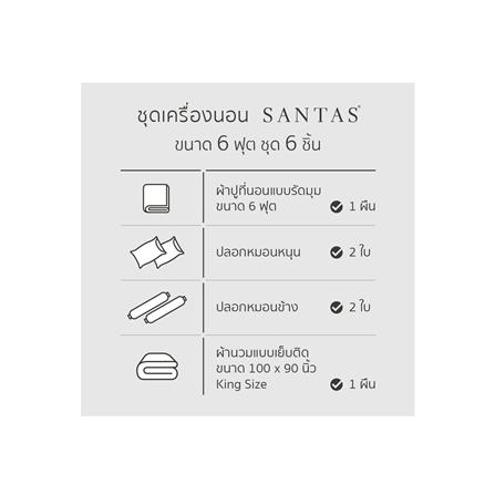 ชุดผ้าปูที่นอน 6 ฟุต 6 ชิ้น SANTAS CHIRPY สีชมพู_6