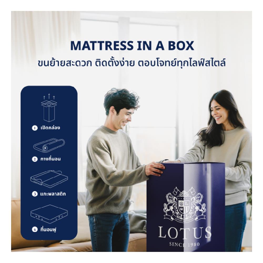 ที่นอน 3.5 ฟุต LOTUS I-LATEX III (พร้อมหมอนหนุน 1 ชิ้น)