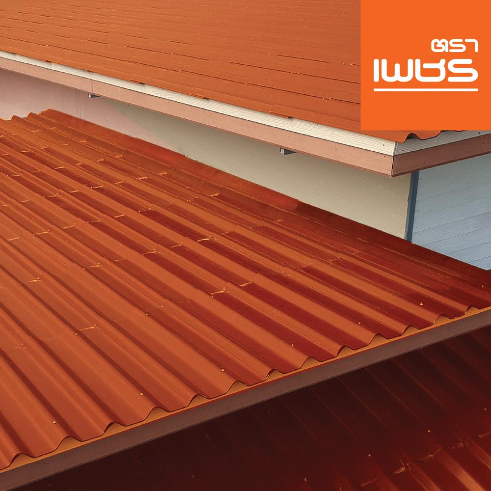 กระเบื้องหลังคา ลอนคู่ ตราเพชร 0.5x50x150 ซม. สีส้มทองมังกร