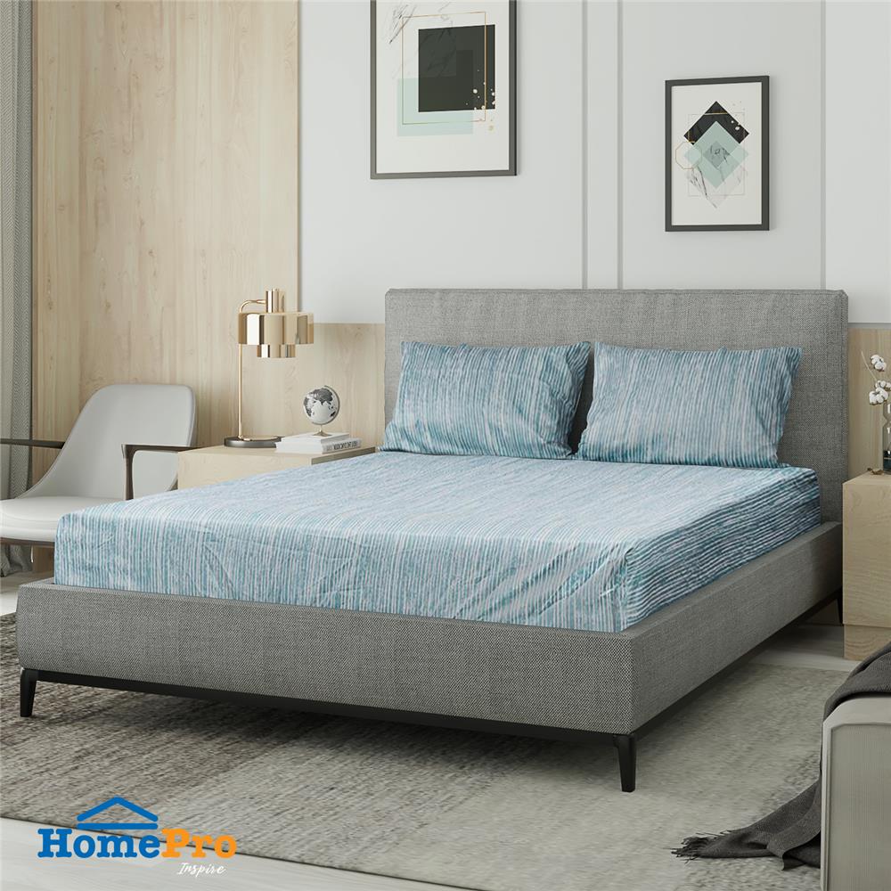 ชุดผ้าปูที่นอน 6 ฟุต 3 ชิ้น HOME LIVING STYLE DECON สีฟ้า