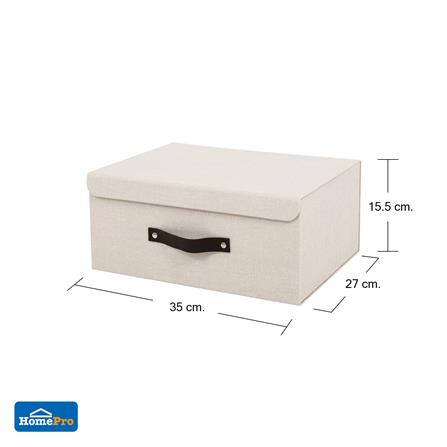 กล่องฝาเปิดผ้า M STACKO HOME 35x27x15.5 ซม. สีครีม_8