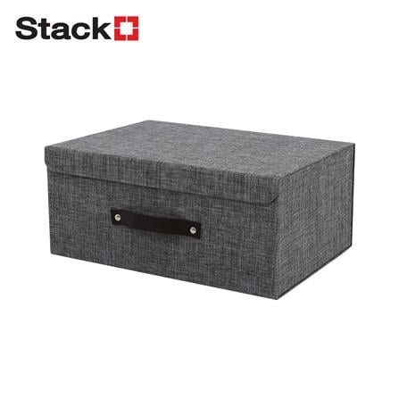 กล่องฝาเปิดผ้า STACKO HOME SIZE M 35X27X15.5 ซม. สีเทา_0