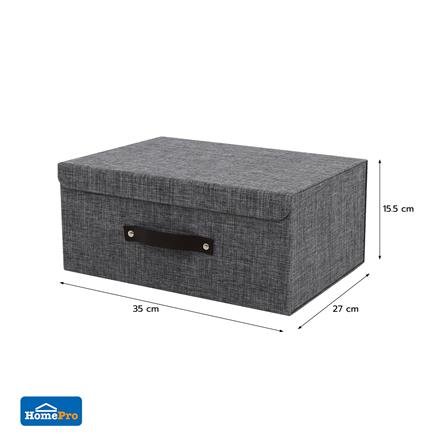 กล่องฝาเปิดผ้า STACKO HOME SIZE M 35X27X15.5 ซม. สีเทา_5
