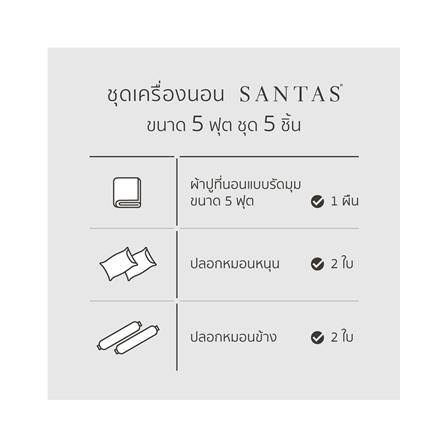 ชุดผ้าปูที่นอน 5 ฟุต 5 ชิ้น SANTAS FETTLE สีชมพู_5
