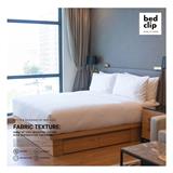 ผ้าปูที่นอน 6 ฟุต BED CLIP MICROTEX สี WHITE