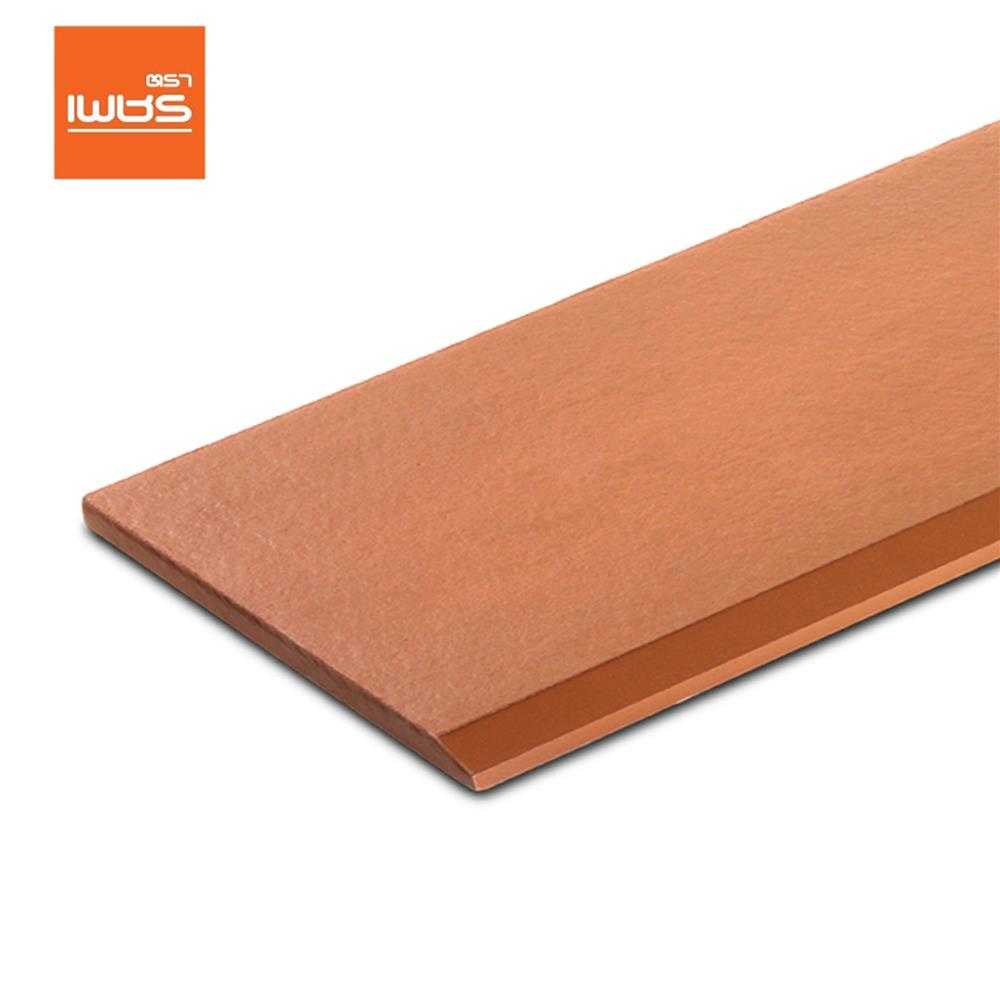 ไม้เชิงชาย ลบมุม ตราเพชร 1.6x15x300 ซม. สีรองพื้นสักทอง