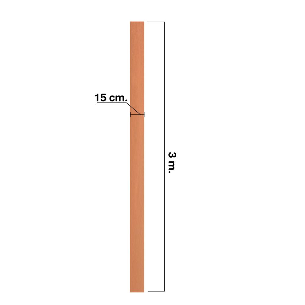 ไม้เชิงชาย ลบมุม ตราเพชร 1.6x15x300 ซม. สีรองพื้นสักทอง