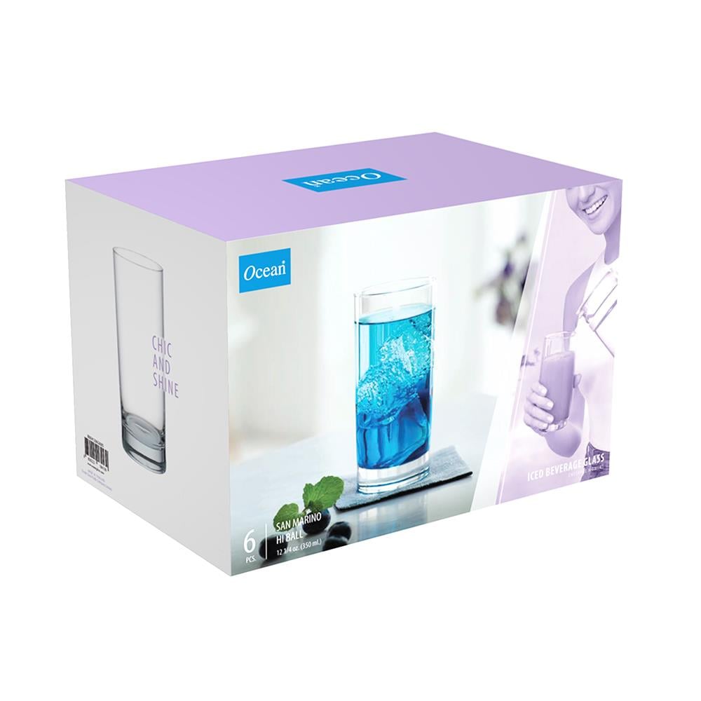 แก้วน้ำ 350ml OCEAN GLASS SANMARINO แพ็ก 6 ใบ