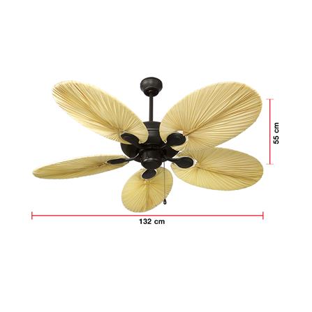 พัดลมไม่มีโคมไฟ CARINI CN02-52N MCE 52 นิ้ว 5 ใบพัด สีดำ/น้ำตาล_3