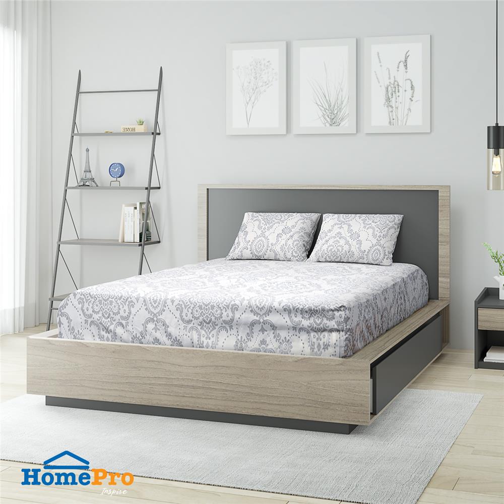 ชุดผ้าปูที่นอน 6 ฟุต 3 ชิ้น HOME LIVING STYLE HERA GREY