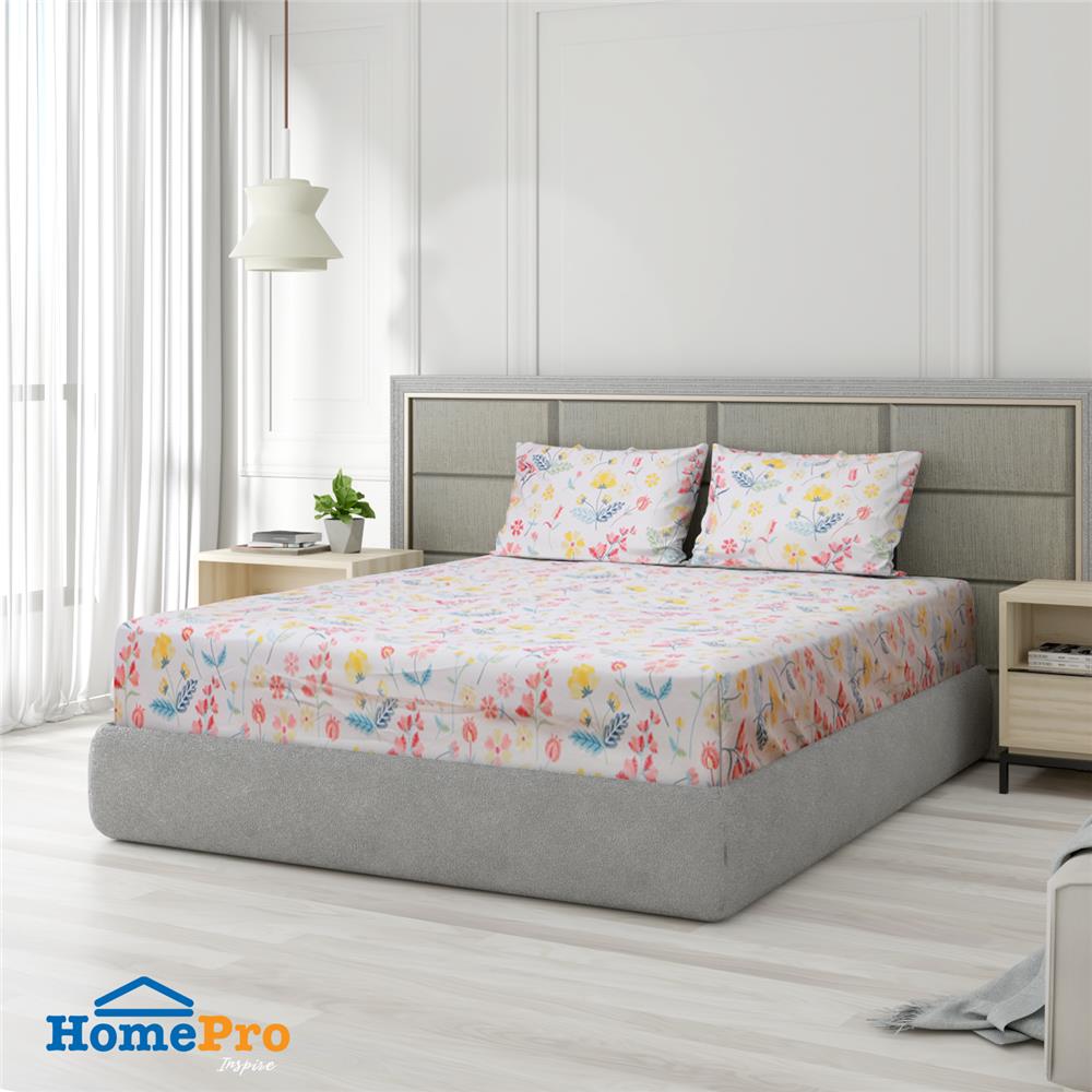 ชุดผ้าปูที่นอน 6 ฟุต 3 ชิ้น HOME LIVING STYLE ARES MULTI-COLOR