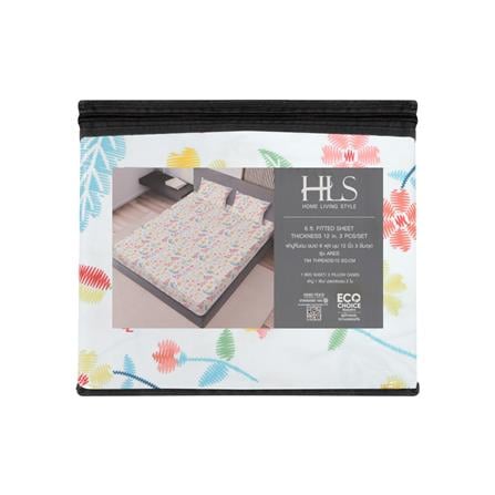 ชุดผ้าปูที่นอน 6 ฟุต 3 ชิ้น HOME LIVING STYLE ARES MULTI-COLOR_4