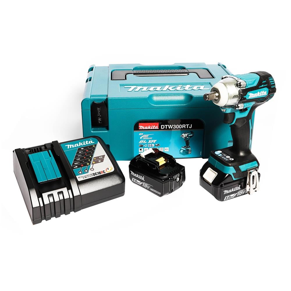 บล็อกไร้สาย (พร้อมแบตเตอรี่) MAKITA DTW300RTJ 1/2 นิ้ว 18 โวลต์