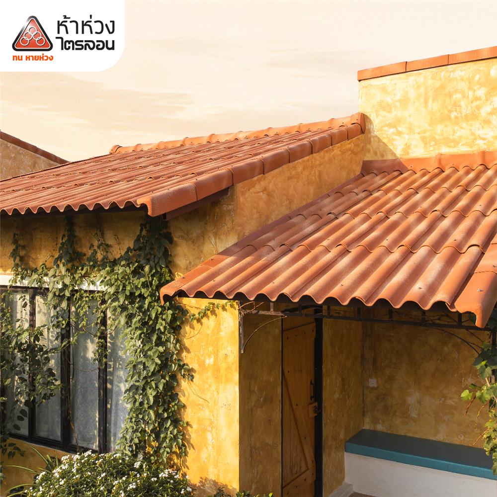 กระเบื้องหลังคาไตรลอน ห้าห่วง 0.5x50x150 ซม. สีมาร์มาเลด ออเร้นจ์