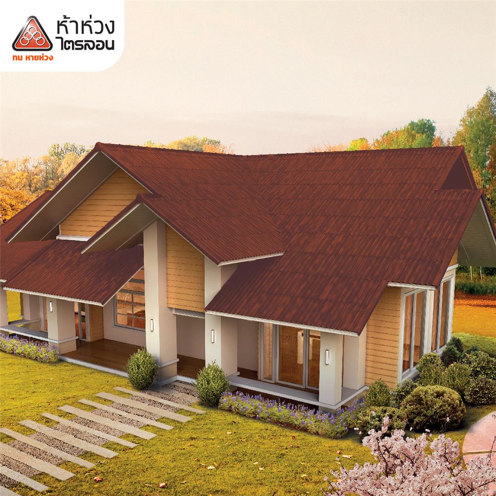 กระเบื้องหลังคา ไตรลอน ห้าห่วง ดูอัลโทน 0.5x50x60 ซม. สีช็อคโกบราวน์